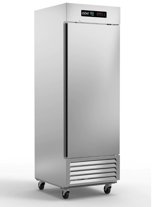 Asber ARR-23-H HC Refrigerador Vertical 1 Puerta Solida Acero inoxidable