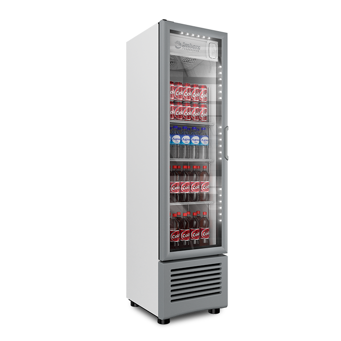 Imbera VR08 1023672 Refrigerador Vertical 1 Puerta Cristal Luz Led 115V. 1/6 HP